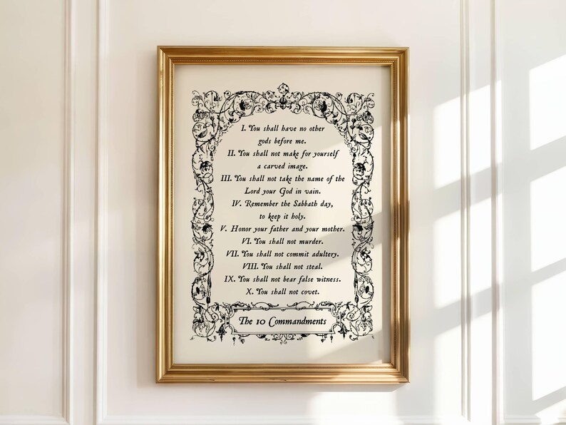 The Ten Commandments Wall Art, Christian Digital Prints, 10 ...