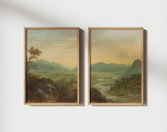 Psalm 116 Christian Wall Art Set of 2, 2 Piece Vintage Wall Art, Bible Verse Wall Art, Christian Digital Prints, Religious Housewarming Gift