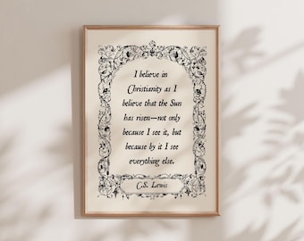 C.S. Lewis Quote Print, Digital Christian Wall Art, C.S. Lewis Poster, Printable Christian Quote, Modern Christian Art, Housewarming Gift