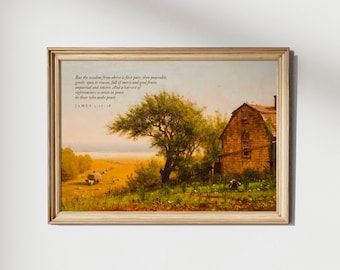 Arte mural cristiano, decoración imprimible para el hogar en otoño, decoración digital de Acción de Gracias, impresión de versículos bíblicos, decoración rústica para el hogar, pintura de paisajes otoñales