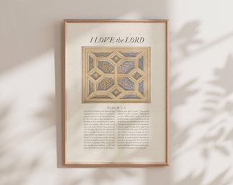 Psalms 116 Bible Verse Wall Art, Christian Wall Art, Neutral Scripture Art, Vintage Christian Print, Digital Download Art, Art Deco Painting