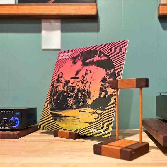 Now Playing Vinyl Record Display: Single LP Holder.  Walnut, Cherry, Maple wooden display.