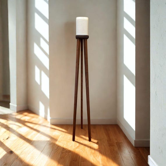 Tripod Speaker Stands: Slim Leg Design, Solid Walnut, Set of 2 stands