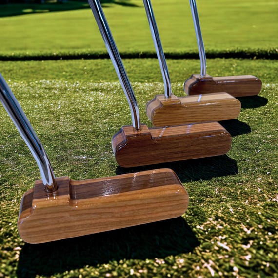 Custom Engraved Wood Golf Putter: Multiple Wood Choices, Blade Style, Golfer Gift