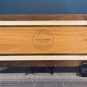 Personalized Charcuterie Board crafted from Cherry, Walnut & Maple hardwoods. Cheese Board,Wedding Gift,Couple Gift,Housewarming,Anniversary