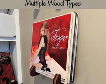 Wall Mounted Vinyl Record Display: Hardwood Album Storage