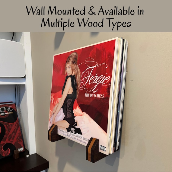 Wall Mounted Vinyl Record Display: Handcrafted and Available in Multiple Wood Combinations. Vinyl Storage and Display
