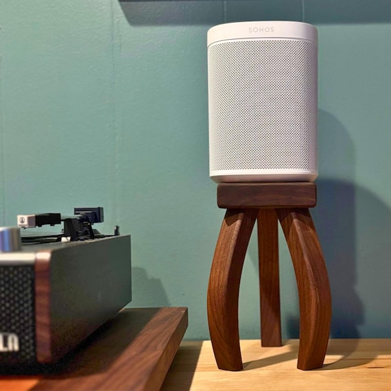 Mid Century Modern Tripod Speaker Stands (Set of 2): Handcrafted from Solid Walnut