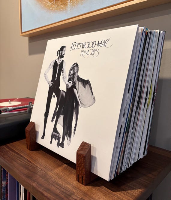 Handcrafted Leopardwood Vinyl Record Display: Wenge Accents