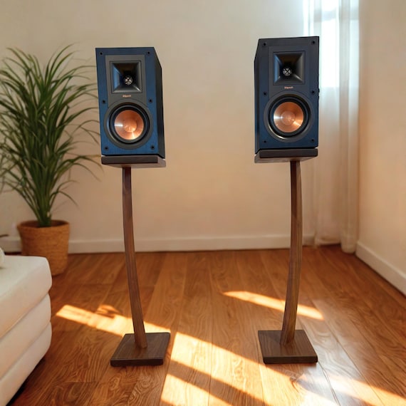 Custom Walnut Speaker Stands (Set of 2): Gravity Bending Illusion Style