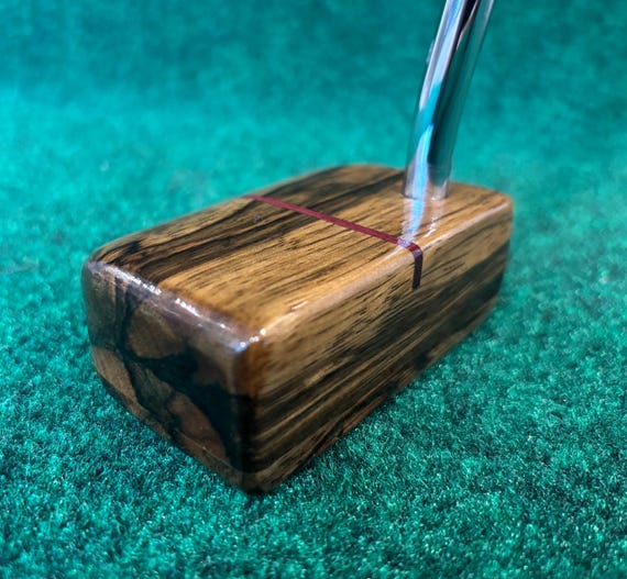 Black Limba Wood Golf Putter: Half-Mallet Style, Custom Options