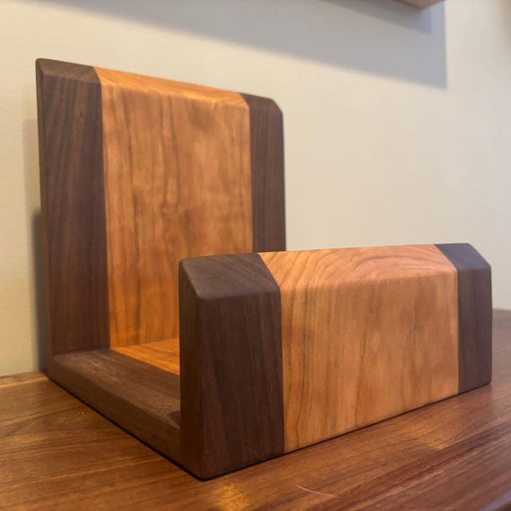 Personalized Walnut & Cherry Vinyl Record Display: Custom Engraved Album Holder