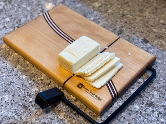 Maple Cheese Slicer with Walnut and Purpleheart accent stripes