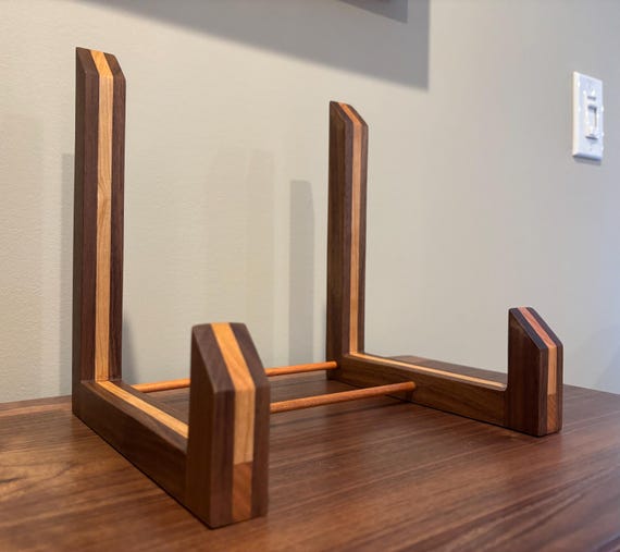 Vinyl Record Display Flip Rack: Handcrafted from Walnut and Cherry