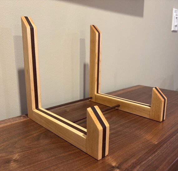 Vinyl Record Display Flip Rack: Handcrafted from Maple and Walnut