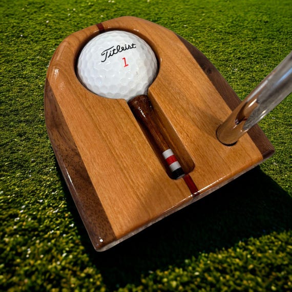 Handcrafted Cherry & Walnut Golf Putter: Mallet Style, Custom Made
