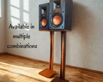 Custom Wood Speaker Stands: Handcrafted Walnut and Cherry Reflex Design, Set of 2 stands