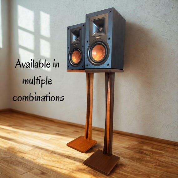 Custom Wood Speaker Stands: Handcrafted Walnut and Cherry Reflex Design, Set of 2 stands