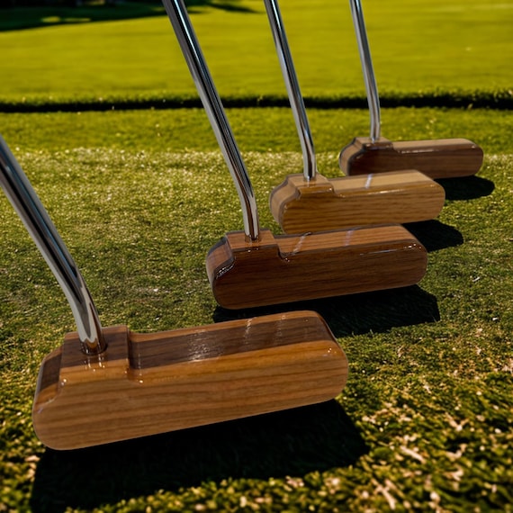 Custom Engraved Wood Golf Putter: Multiple Wood Choices, Blade Style, Golfer Gift