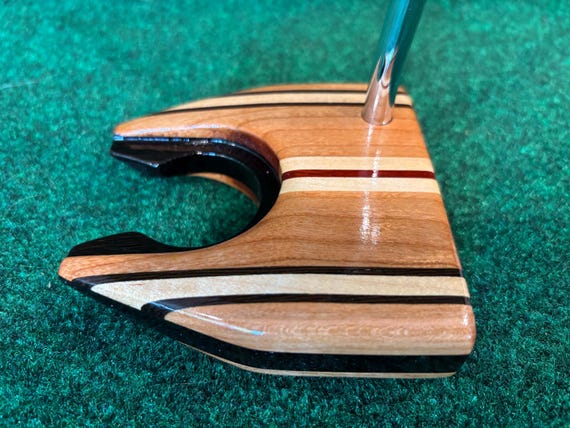 Custom Scooped Mallet Wood Golf Putter: Cherry, Wenge, Maple, Padauk