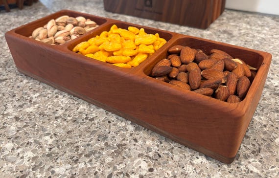 Snack Serving Tray: Cherry and  Walnut Hardwoods
