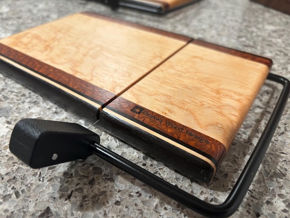 Birdseye Maple Cheese Slicer: Leopardwood and Black Wenge Accents