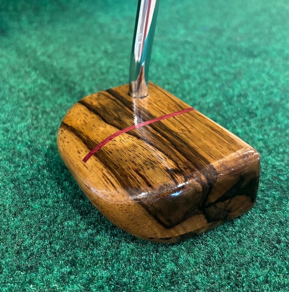 Black Limba Wood Golf Putter: Half-Mallet Style, Custom Options