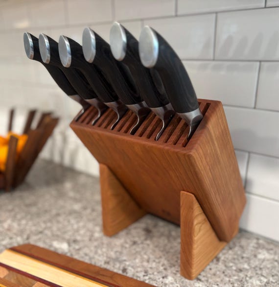 Personalizable Cherry Knife Block.