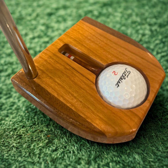 Custom Engraved Wooden Golf Putter: Mallet Style, Custom Made, Walnut, Cherry
