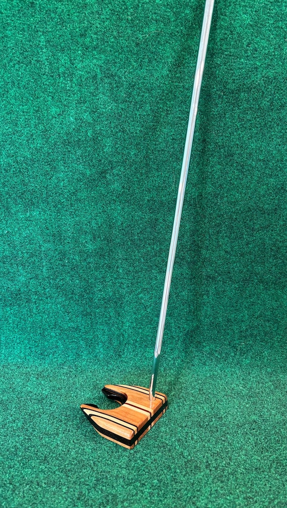 Custom Scooped Mallet Wood Golf Putter: Cherry, Wenge, Maple, Padauk