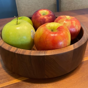 Hand turned Contemporary Walnut Wooden Bowl  ~9&quot; X 3&quot;
