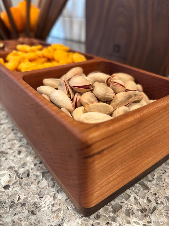 Snack Serving Tray: Cherry and  Walnut Hardwoods