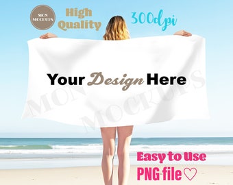 Beach Towel Mockup Bath Towel Mockups Summer Mock Up Realistic Towel Mock-up Beach Towel Mock Up Canva Edit Photoshop Digital Download PNG