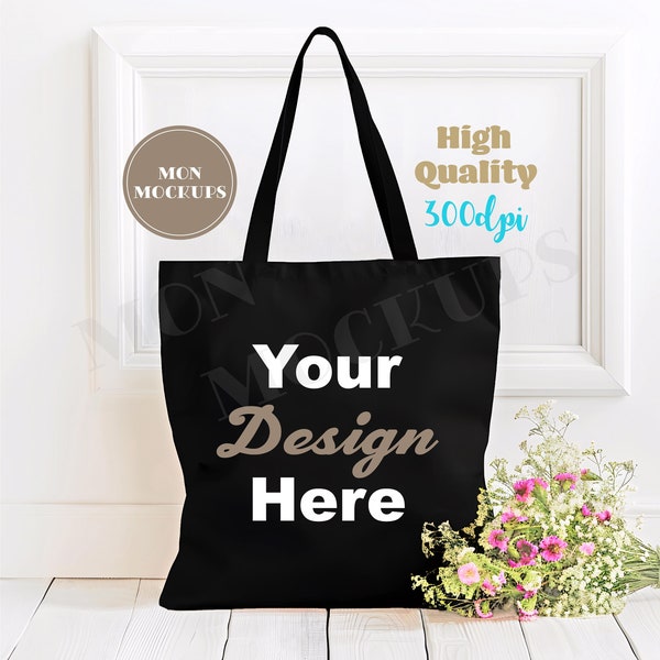 Black Tote Bag Mockup Canvas Tote Bag Shopping Mockups Boho School Tote Mock Up Shopper Mock-up Eco Bag Liberty Mock Up Digital Download Jpg