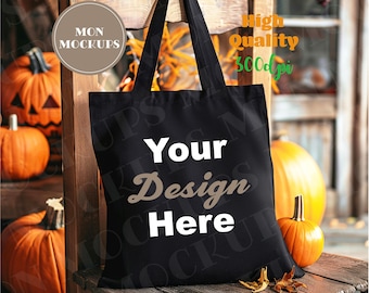 Black Tote Bag Mockup Halloween Canvas Tote Bag Shopping Mockups Boho Tote Mock Up Fall Mock-up Eco Bag Liberty Mock Up Digital Download Jpg
