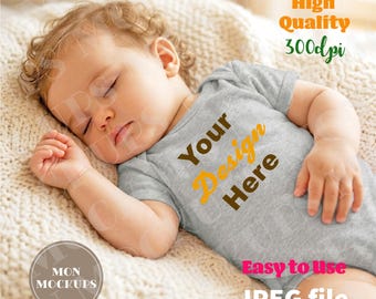 RabbitSkins4424 Baby Short Sleeve Bodysuit Mockup, Baby Shirt Photo, Infant Clothes Mock-up Baby Fashion Mock Up Digital Download Jpg