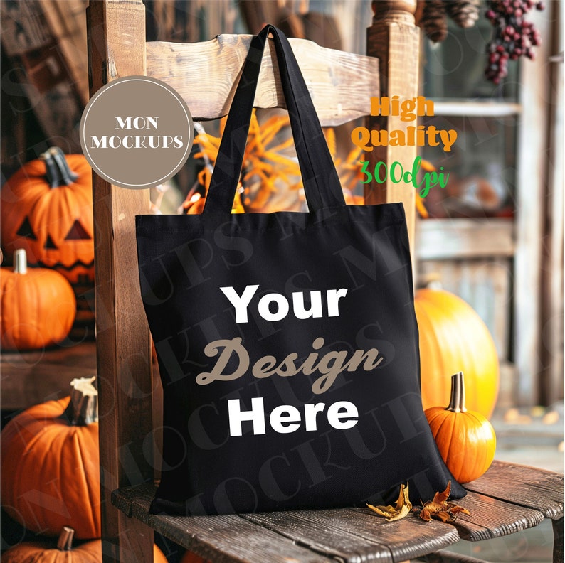Black Tote Bag Mockup Halloween Canvas Tote Bag Shopping Mockups Boho Tote Mock Up Fall Mock-up Eco Bag Liberty Mock Up Digital Download Jpg