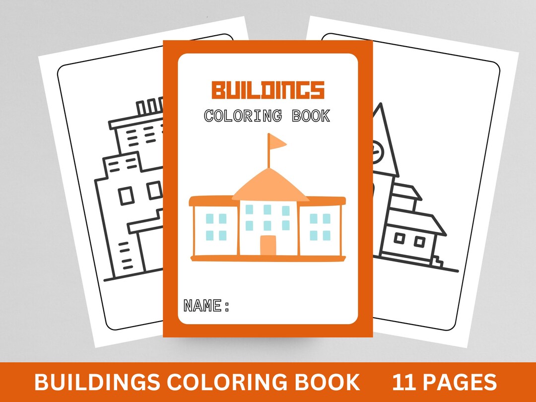Activity Coloring Book Kids Buildings Activity Book Custom Coloring ...