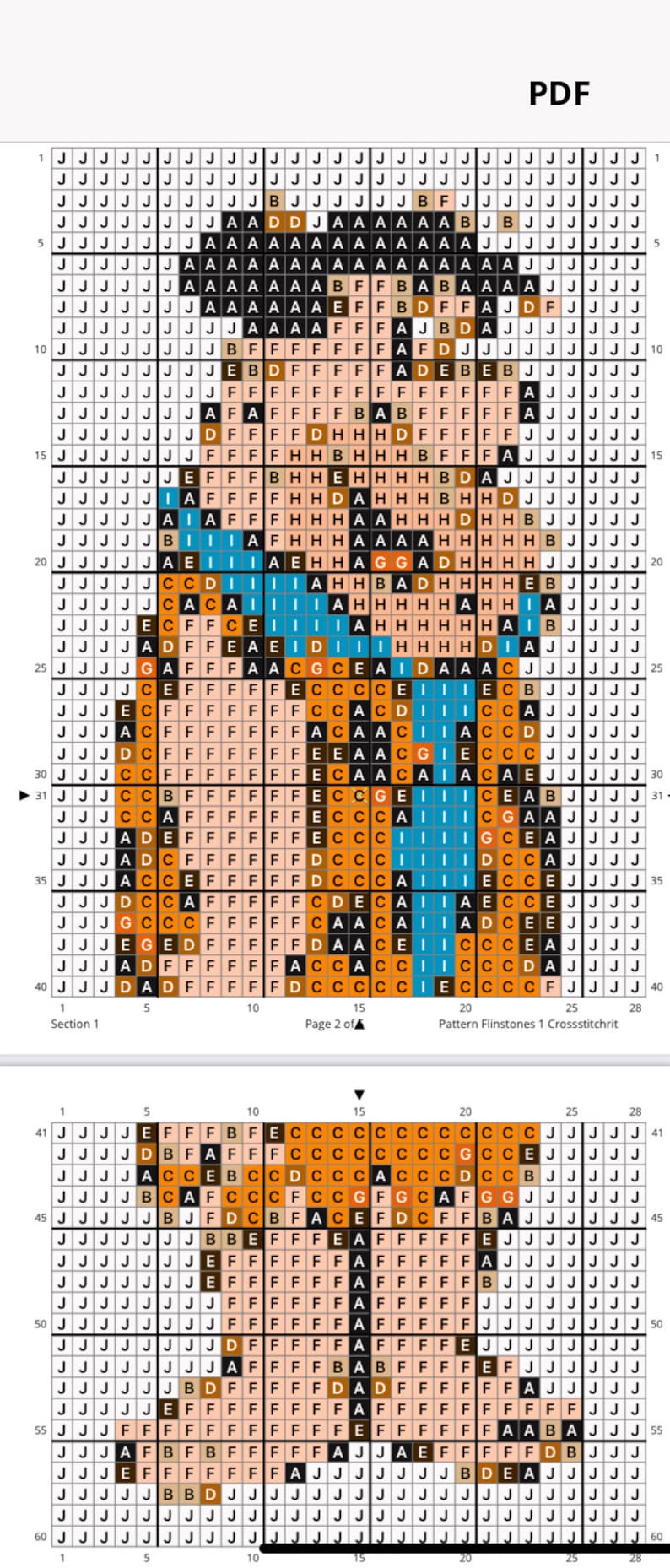 Flinstones Cross Stitch Downloadable Pattern - Etsy
