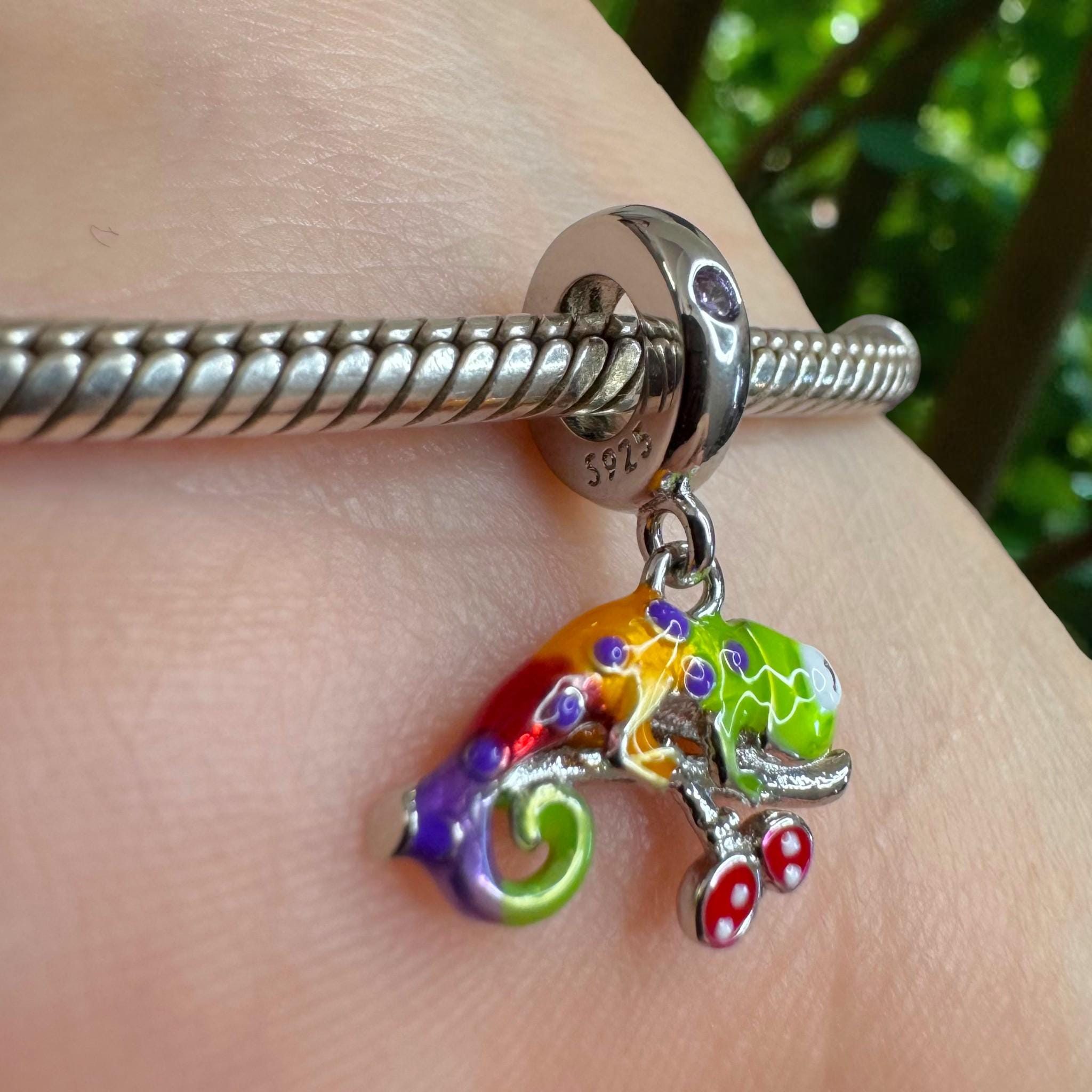 パンドラチャームブレスレット用カメレオンシルバーチャーム