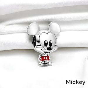 Mickey Mouse Charms, Disney Mickey Mouse, Bracelet Charms S925 Sterling Silver, Gift for her, Gift