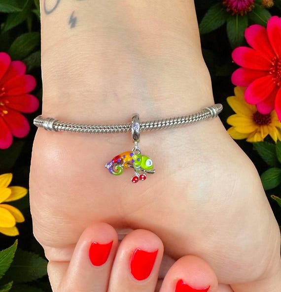 パンドラチャームブレスレット用カメレオンシルバーチャーム