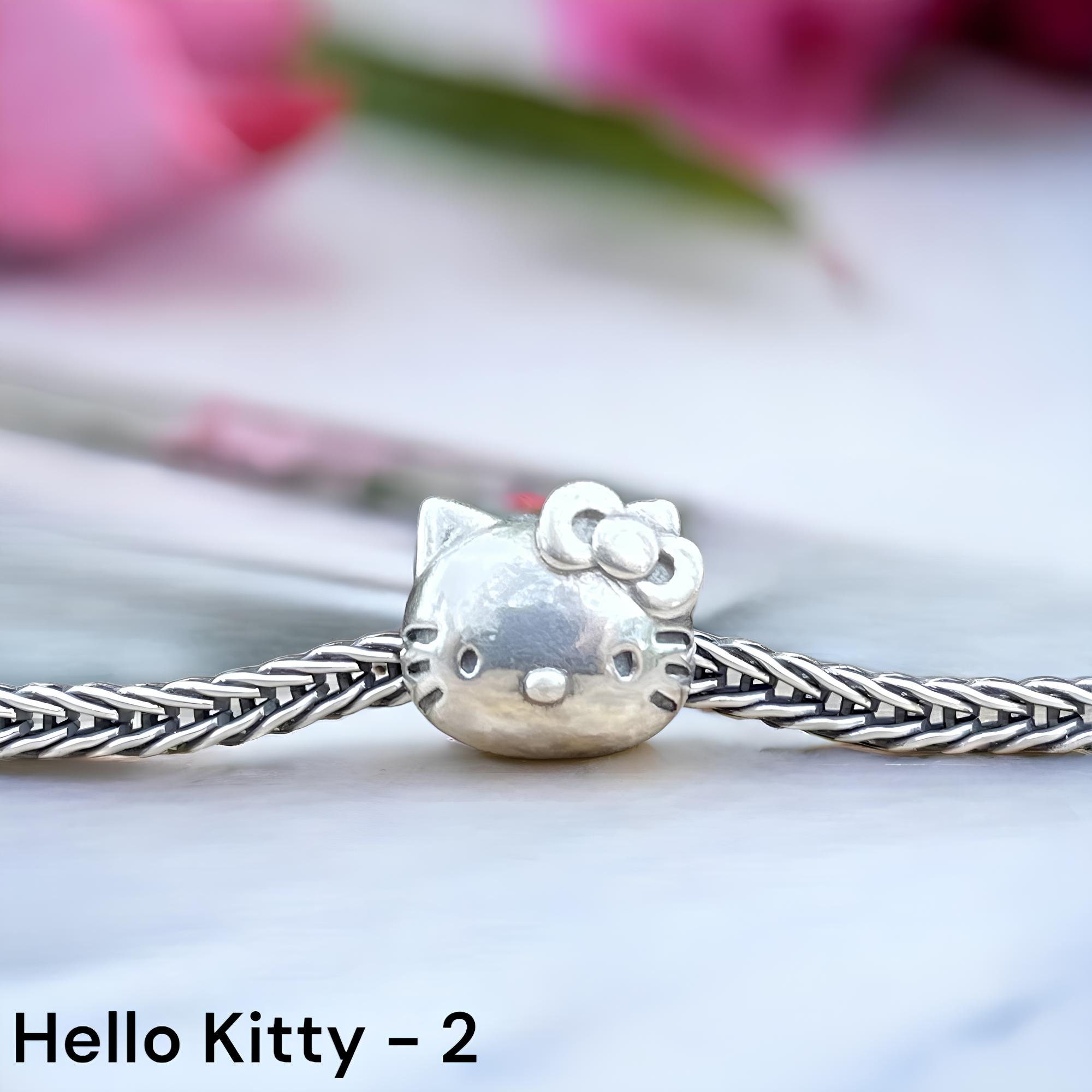 3D Enameled Hello Kitty with Pink Dress and Bow Pendant Charm - Charm and Pendant price