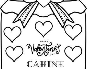 Hearts in a Jar Valentine's Day Coloring Page A4 Size Unlimited ...