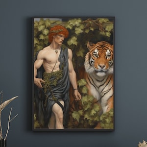 Dionysus Greek God of Wine Oil Painting Digital Art Print