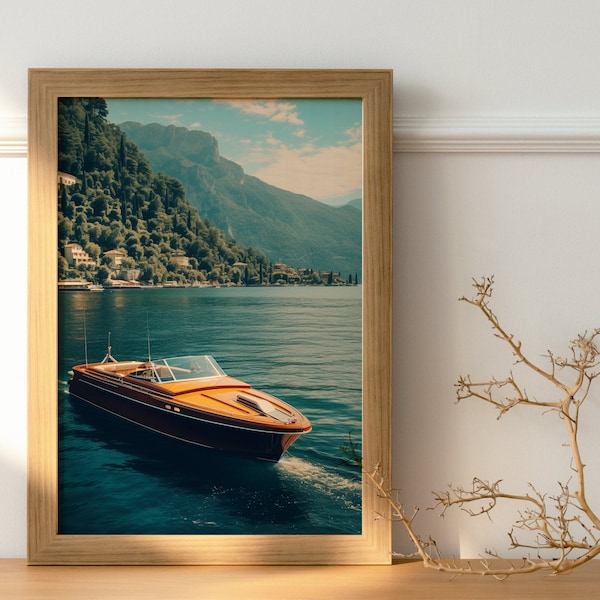 Private Yacht Wall Art | Vintage Yacht Artwork | Nautical Maritime Digital Print | Classic Private Yacht Decor | Retro Boat Artwork
