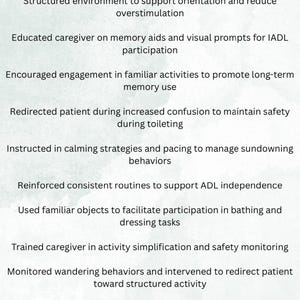 Skilled OT Phrase Bank – Dementia | One-Page PDF | Documentation Template for Occupational Therapy Notes