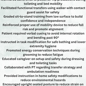 Skilled OT Phrase Bank – Hip Replacement (Post-Op Ortho) | One-Page PDF