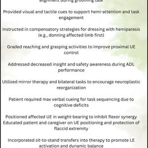 Skilled OT Phrase Bank – Stroke (CVA) | One-Page PDF | Documentation Template for Occupational Therapy Notes