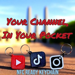 NFC Ready Social Media Keychain – YouTube, TikTok, Instagram | Share Your Channel Instantly